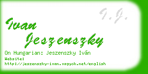 ivan jeszenszky business card